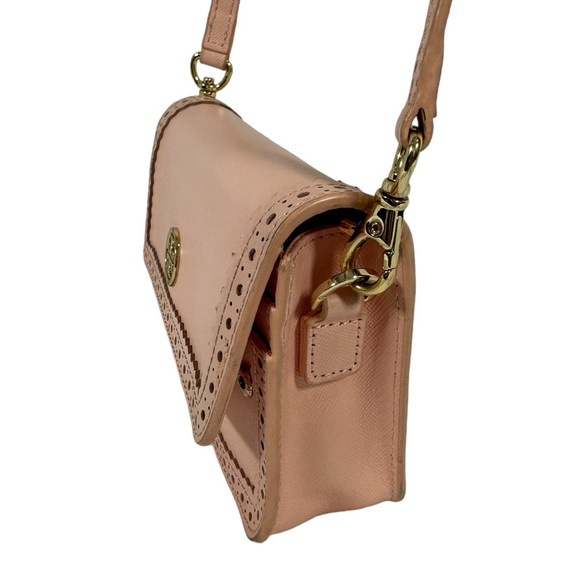 Genuine Tory Burch leather Robinson mini Spectator crossbody bag shell pink - Picture 9 of 13